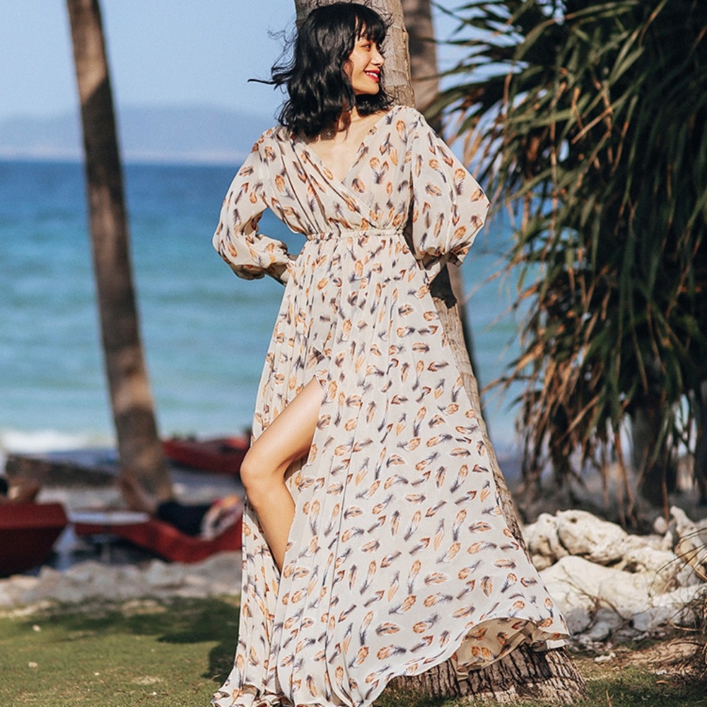 Summer Vacation Beach Maxi Dress